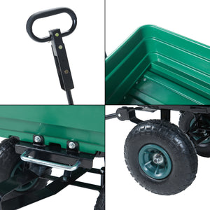 Carrello a Mano Corfinio con Contenitore Ribaltabile max 250 kg Verde pro.tec