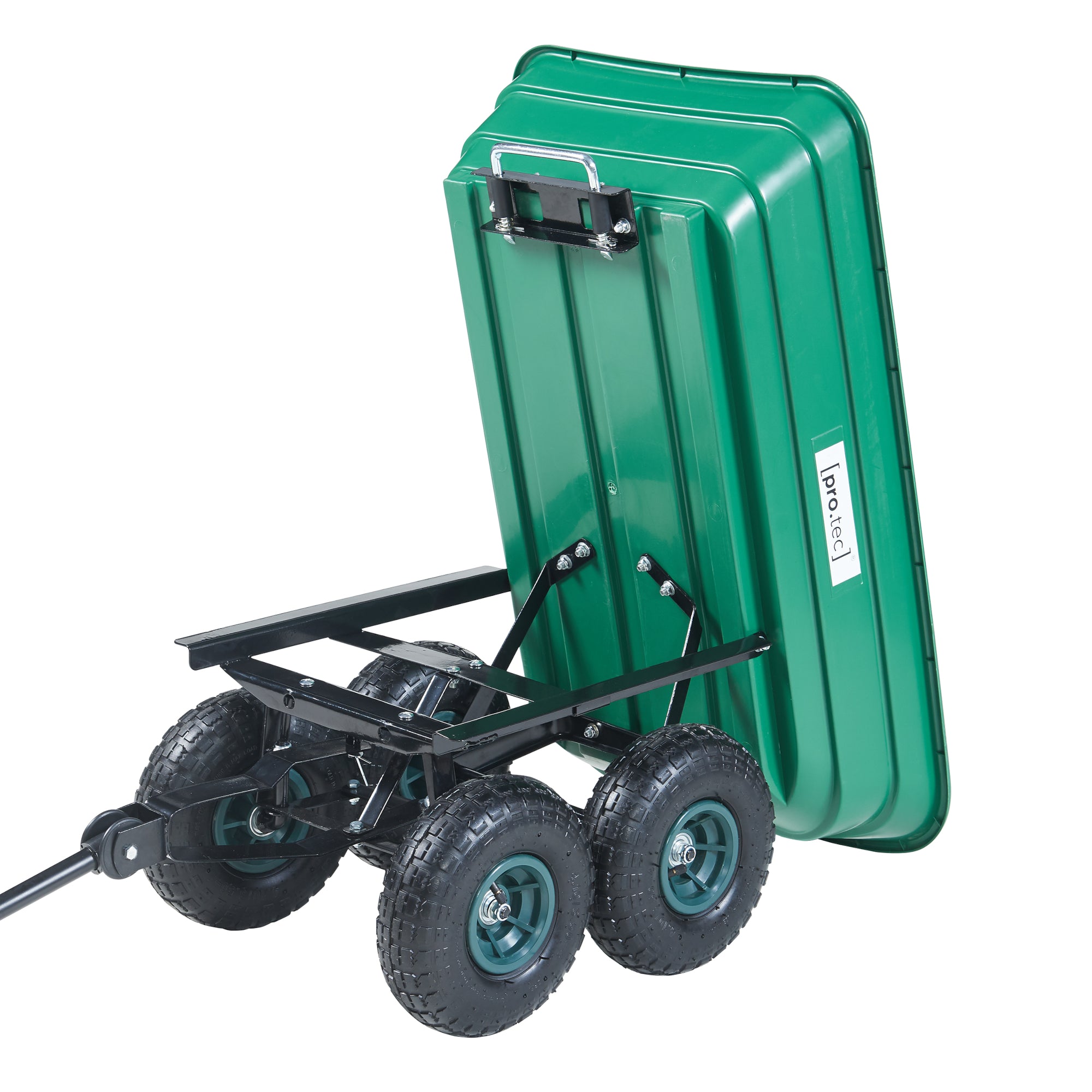 Carrello a Mano Corfinio con Contenitore Ribaltabile max 250 kg Verde pro.tec