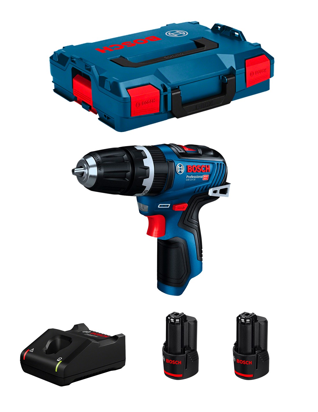 Bosch professional bosch gsb 12v-35, 2x3ah, lboxx 06019j9000 4059952513966