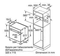 Bosch hsg636bs1 forno elettrico da incasso a vapore classe energetica a+ capacità 71 lt in acciaio inox