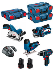 Bosch professional bosch kit 12v bmk4-28ad2 (gks 12v-26 + gst 12v-70 + gho 12v-20 + gsr 12v-15 + 2 x 2,0 ah + gal1230cv ) 0660989123987