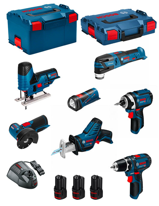 Bosch professional bosch kit 12v bmk7-28bd3 (gsr 12v-15+gdr 12v-105+gws 12v-76+gst 12v-70+gop 12v-28+gsa 12v-14+gli 12v-80+3 x 2,0ah+gal1230cv) 0660989123673