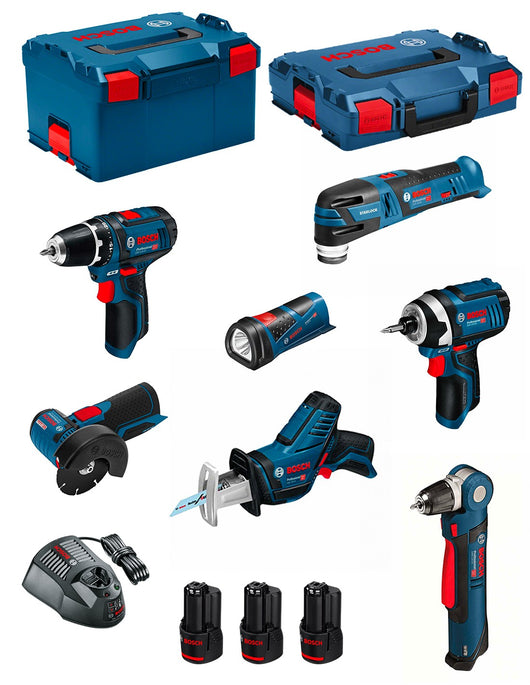 Bosch professional bosch kit 12v bmk7-28cd3 (gsr 12v-15+gdr 12v-105+gwb 12v-10+gws 12v-76+gop 12v-28+gsa 12v-14+gli 12v-80+3 x 3,0 ah+2xl-boxx) 0660989123666