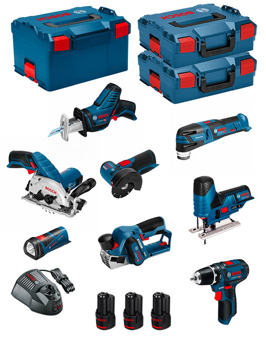 Bosch professional bosch kit 12v bmk8-28fd3 (gsr 12v-15 + gks 12v-26 + gws 12v-76 + gst 12v-70 + gop 12v-28 + gsa 12v-14 + gho 12v-20 ) 0660989123932