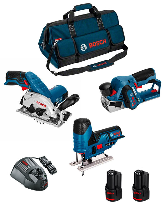 Bosch professional bosch kit 12v bmkb3-28ad2 (gks 12v-26 + gst 12v-70 + gho 12v-20 + 2 x 2,0 ah + gal1230cv + hdbag) 0660989125837