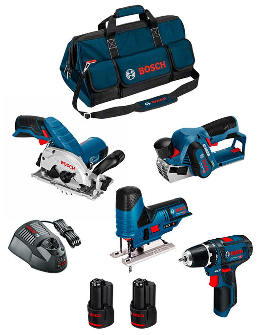 Bosch professional bosch kit 12v bmkb4-28ad2 (gks 12v-26 + gst 12v-70 + gho 12v-20 + gsr 12v-15 + 2 x 2,0 ah + gal1230cv + hdbag) 0660989125820