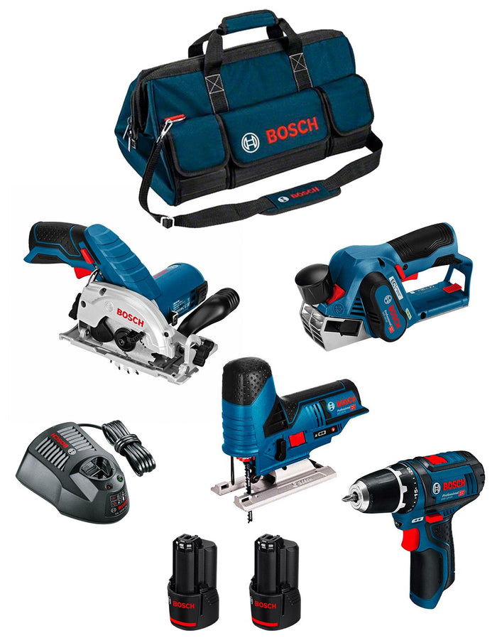 Bosch professional bosch kit 12v bmkb4-28ad2 (gks 12v-26 + gst 12v-70 + gho 12v-20 + gsr 12v-15 + 2 x 2,0 ah + gal1230cv + hdbag) 0660989125820