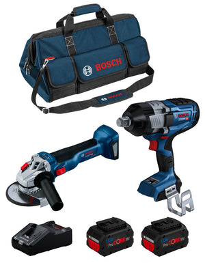 Bosch professional bosch kit bk2026bag (gds 18v-1600 hc + gws 18v-10 + 2 x 8,0 ah procore + gal18v-160 + hdbag) 8435587928348