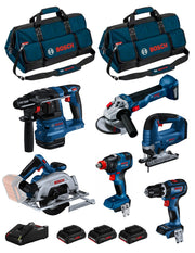 Bosch professional bosch kit bk604bag (gsb18v-90c +gdx18v-200 +gks18v-57-2 +gst 18v-125b +gbh18v-22 +gws18v-10 + 3x4,0ah pc +gal18v-40 + 2xhdbag) 8435587928416