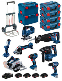 Bosch professional bosch kit bk803 (gst18v-125b+gks18v-57-2+gdx18v-200+gbh18v-22+gsa18v-28+gli18v-300+gws18v-7+gsr18v-45+4x4,0ah procore) 8435587928430