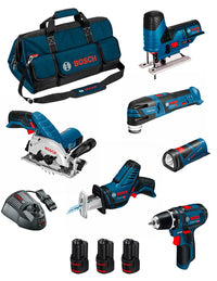 Bosch professional bosch kit bmkb6-28cd3 (gsr 12v-15 + gks 12v-26 + gst 12v-70 + gop 12v-28 + gsa 12v-14 + gli 12v-80 + 3x2,0 ah +gal1230cv +hdbag) 0660989125790