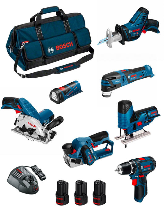 Bosch professional bosch kit bmkb7-28fd3 (gsr 12v-15+gks 12v-26+gst 12v-70+gop 12v-28+gsa 12v-14+gli 12v-80+gho 12v-20 + 3x2,0ah +gal1230cv +hdbag) 0660989125868