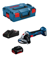 Bosch professional smerigliatrice angolare bosch gws 18v-7 (1 x 5,0 ah + gal18v-40 + l-boxx 136) 8435587916581
