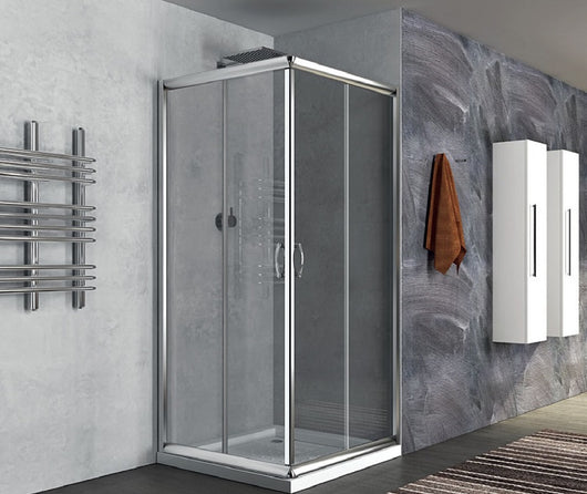 Box Doccia Due Lati Scorrevole, in Cristallo 6mm h190cm Ponza Trasparente 6mm,70x70 cm