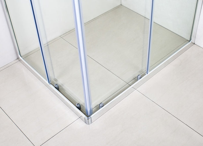 Box Doccia Scorrevole Cristallo 6mm Trasparente h185cm Slim Trasparente 6mm,Cromo lucido,80x90  cm,185 cm