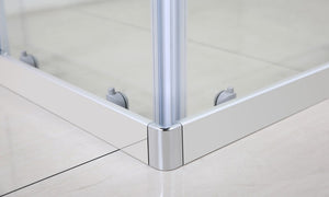 Box Doccia Scorrevole Cristallo 6mm Trasparente h185cm Slim Trasparente 6mm,Cromo lucido,100x100 cm,185 cm