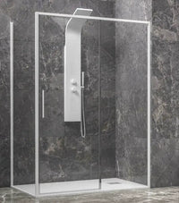 Box Doccia Profili Bianchi Scorrevole 6mm Anticalcare H200 - 79x150