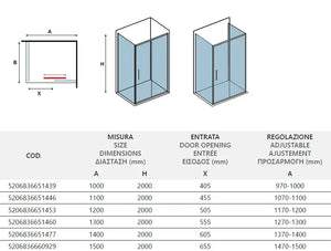 Box Doccia Profili Bianchi Scorrevole 6mm Anticalcare H200 - 74x120