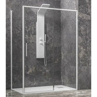 Box Doccia Profili Bianchi Scorrevole 6mm Anticalcare H200 - 89x130