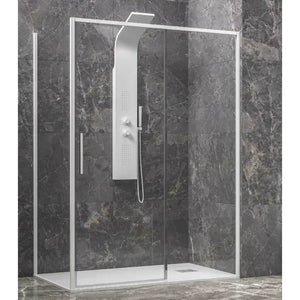 Box Doccia Profili Bianchi Scorrevole 6mm Anticalcare H200 - 89x120