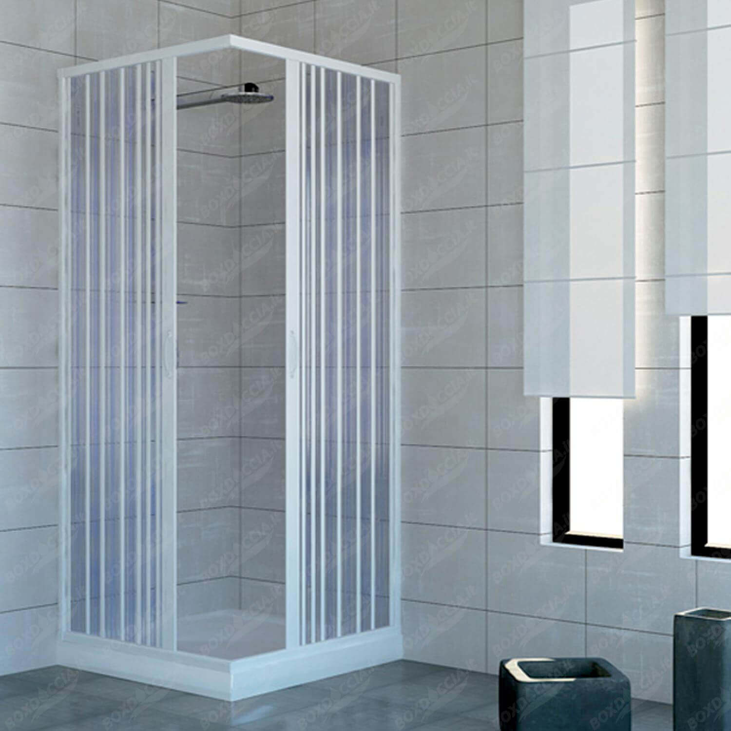 Box Doccia PVC Apertura Totale a Soffietto H185 - 70x90