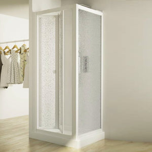 Box doccia a libro soffietto pvc bianco acrilico h.190cm Doplas Duo Porta 95+Fisso 90cm