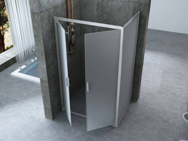 Box Doccia 6mm Porta Saloon Apertura Interna Esterna Opaco H190 - 60x100