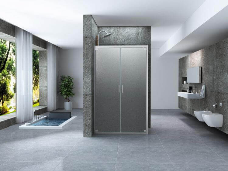 Box Doccia 6mm Porta Saloon Apertura Interna Esterna Opaco H190 - 60x80