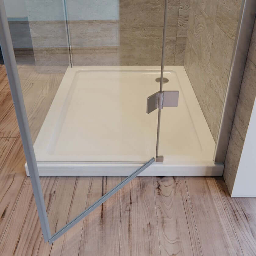 Box Doccia Angolare In Cristallo Anticalcare Trasparente 8mm Porta Battente - 74.5x99.5