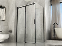 Box Doccia H195 Trasparente 8mm Scorrevole Profili Neri - Sagittarius Black - 80x120