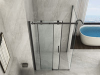 Box Doccia H195 Trasparente 8mm Scorrevole Profili Neri - Sagittarius Black - 70x120