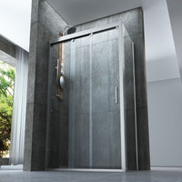 Box doccia apertura bilaterale tre ante scorrevoli e lato fisso 8mm OPENLUX Trasparente 8mm,80 cm,90 cm