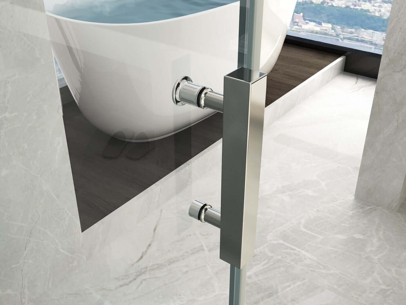 Box Doccia Anta Battente Cristallo 8mm Trasparente H195 - Aries 2.0 - 90x130