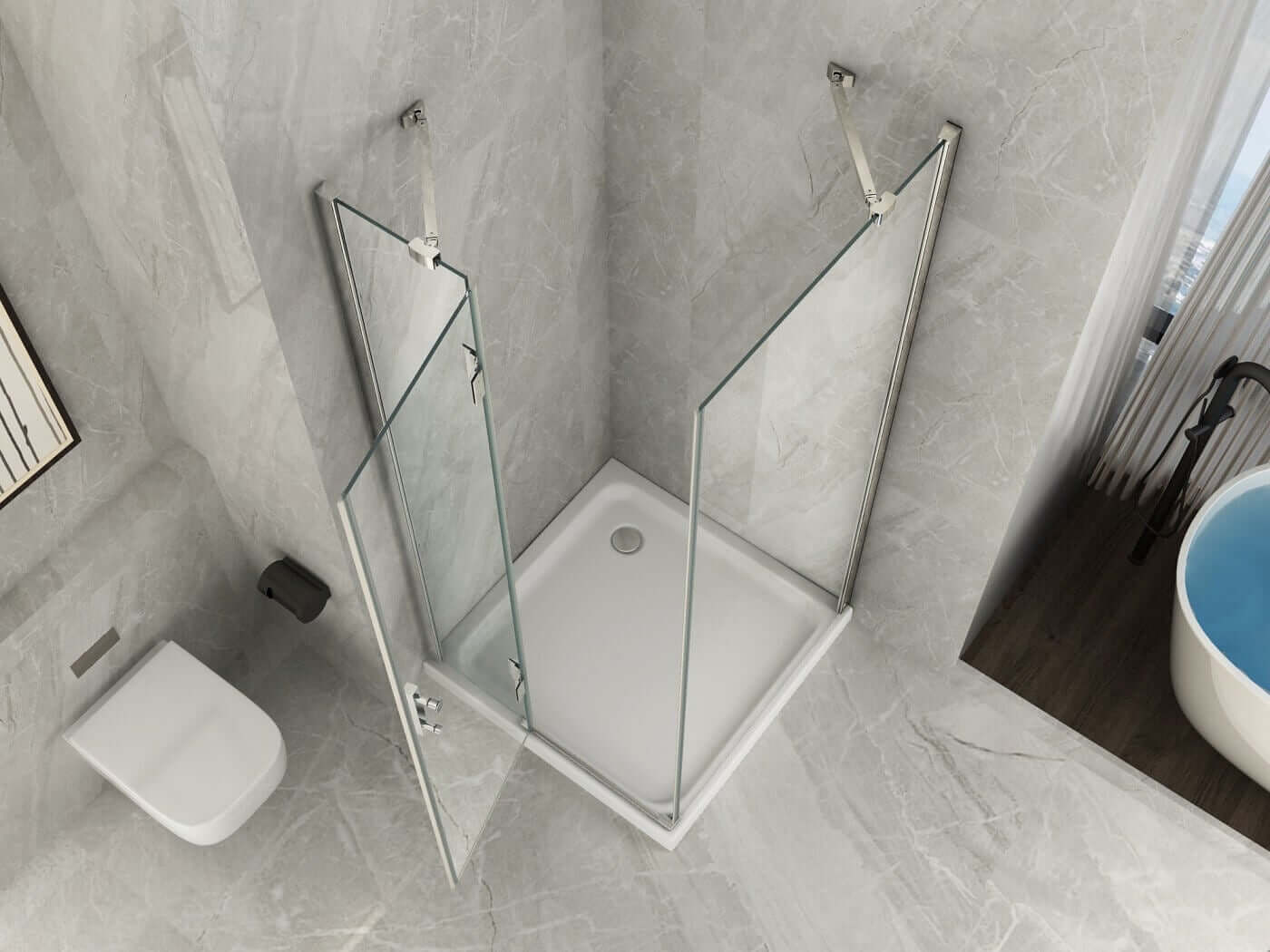 Box Doccia Anta Battente Cristallo 8mm Trasparente H195 - Aries 2.0 - 70x90