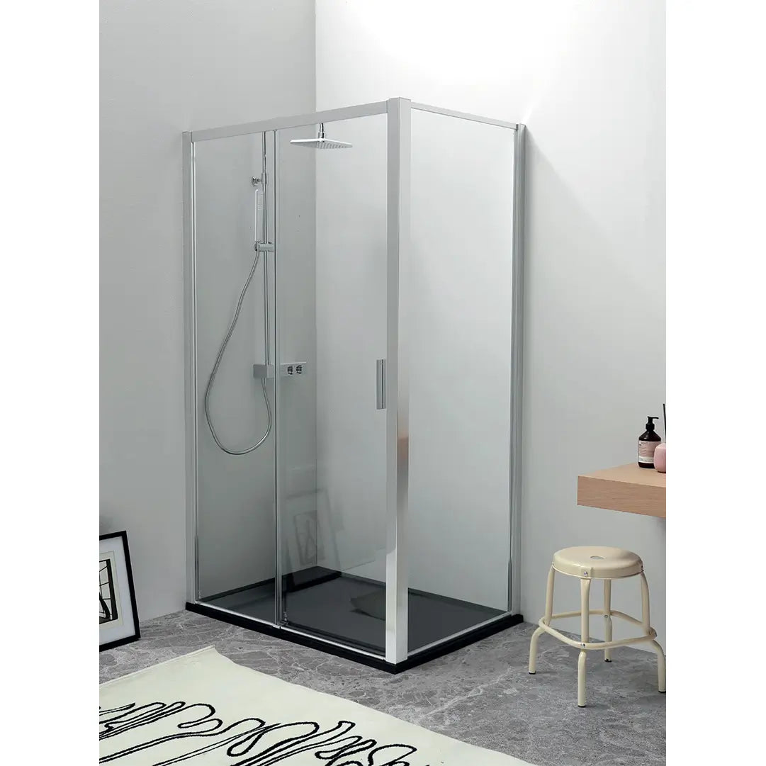 EASY | Box Doccia H200 Satinato Anticalcare Scorrevole Montaggio Rapido - 80x180