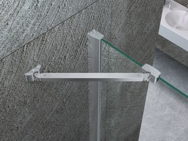 Box doccia con porta battente e lato fisso in cristallo 8mm trasparente PURA DUO 80 cm,80 cm,Flacone anticalcare escluso