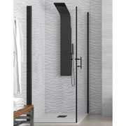 Box Doccia Trasparente H200 Doppia Battente Profili Neri - 90x90