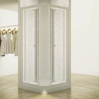 Box doccia due lati apertura totale a libro, bianco e acrilico h.185cm Fleplas 90x90 cm