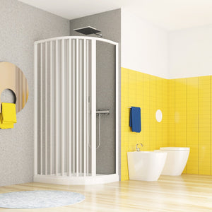 Box doccia due lati asimmetrico soffietto, ingresso laterale pvc bianco h185cm Platra Natia Bianco,70x100 cm