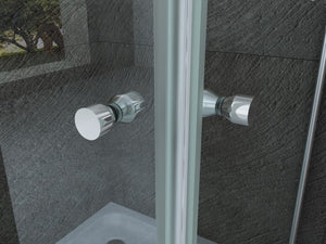 Box doccia due lati battente interno esterno cristallo 8mm trasparente anticalcare h.195 PERLA DOUBLE 80x100 cm,Flacone anticalcare escluso