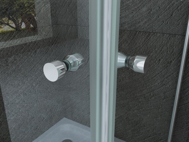 Box doccia due lati battente interno esterno cristallo 8mm trasparente anticalcare h.195 PERLA DOUBLE 80x100 cm,Flacone anticalcare escluso