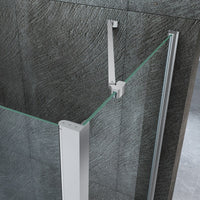 Box doccia due lati saloon con anta fissa cristallo 8mm anticalcare TevaGlas MARLON DUO Porta 80+Fisso 80cm