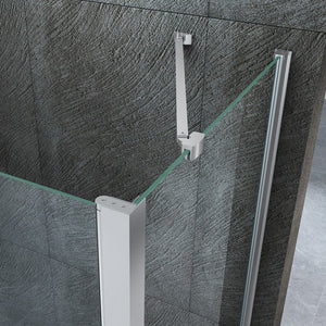 Box doccia due lati saloon con anta fissa cristallo 8mm anticalcare TevaGlas MARLON DUO Porta 120+Fisso 100cm