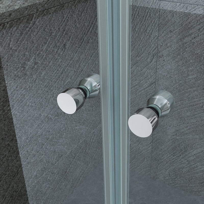 Box doccia due lati saloon con anta fissa cristallo 8mm anticalcare TevaGlas MARLON DUO Porta 80+Fisso 90cm