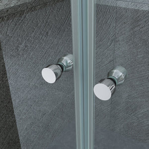Box doccia due lati saloon con anta fissa cristallo 8mm anticalcare TevaGlas MARLON DUO Porta 120+Fisso 100cm