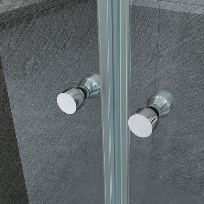 Box doccia due lati saloon con anta fissa cristallo 8mm anticalcare TevaGlas MARLON DUO Porta 120+Fisso 100cm