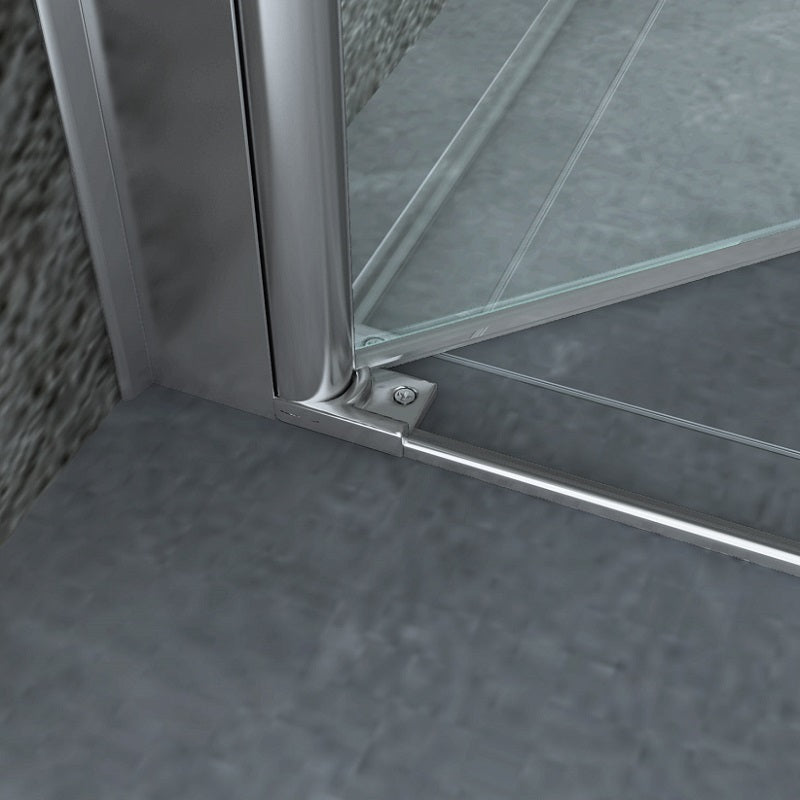 Box doccia due lati saloon con anta fissa cristallo 8mm anticalcare TevaGlas MARLON DUO Porta 80+Fisso 90cm