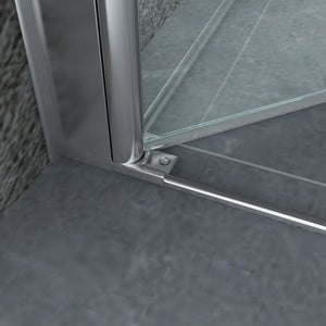 Box doccia due lati saloon con anta fissa cristallo 8mm anticalcare TevaGlas MARLON DUO Porta 100+Fisso 100cm