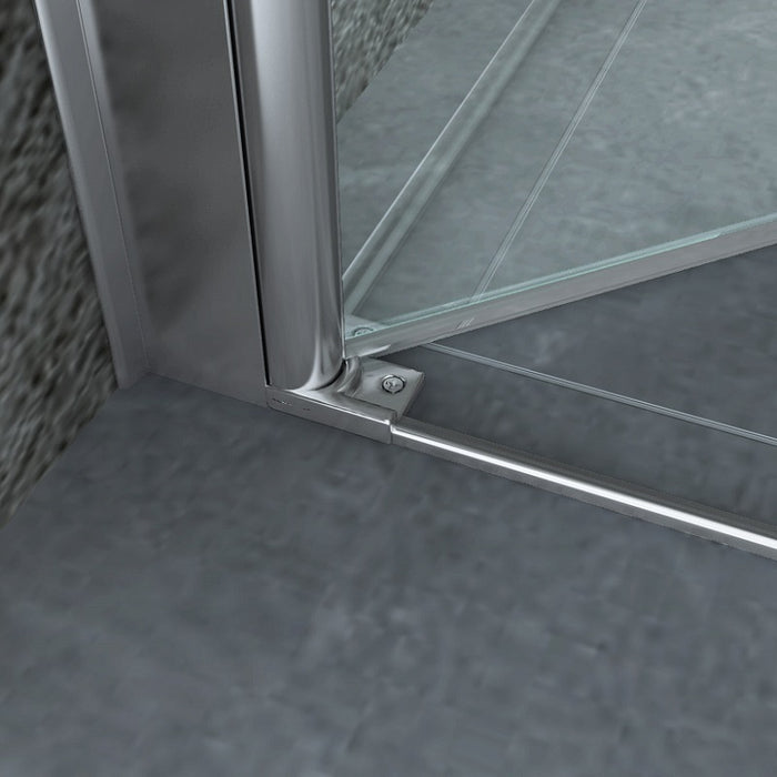 Box doccia due lati saloon con anta fissa cristallo 8mm anticalcare TevaGlas MARLON DUO Porta 120+Fisso 100cm