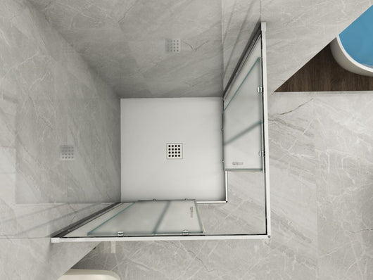 Box doccia due lati scorrevole cristallo 6mm Opaco h.190cm Doliso Marsille Opaco 6mm,Cromo lucido,70x70   cm